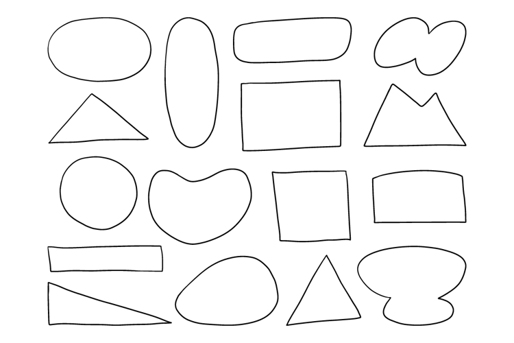 Hand Drawn Basic Geometric Shape Doodle Bundle Set example image 1