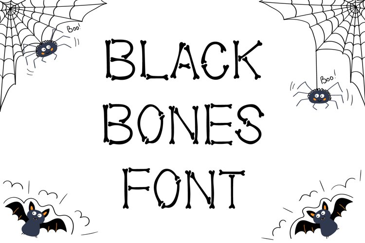 Black Bones Halloween Font example image 1