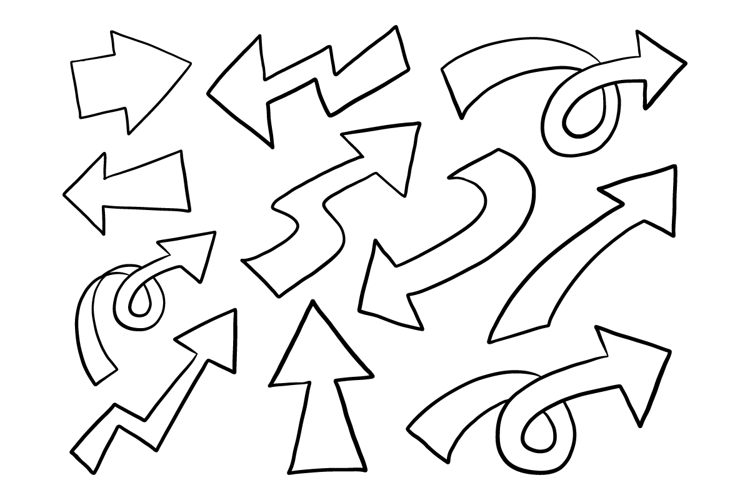 Hand Drawn Arrow Doodle Bundle Set