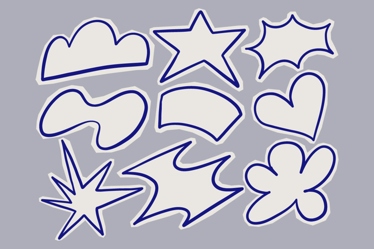 Hand Drawn Abstract Doodle Shapes SVG Bundle Set