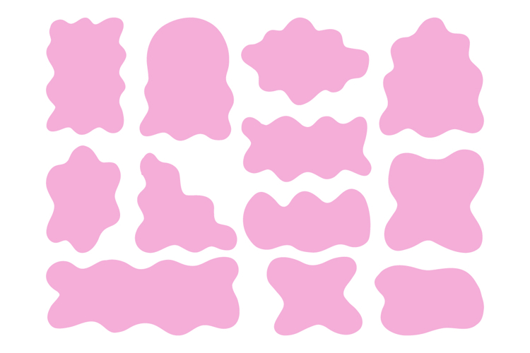 Hand Drawn Pink Blob Shapes Set Feminine SVG Pack