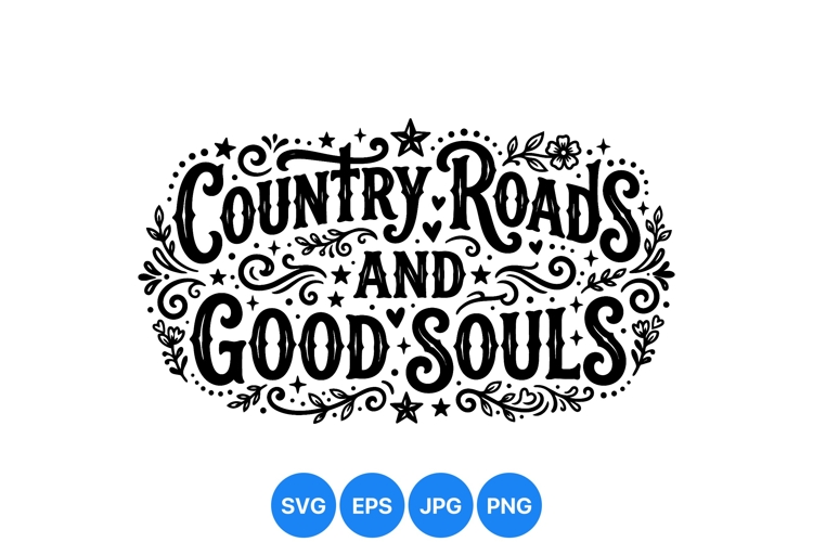 Rustic Typography Illustration With Country Quote