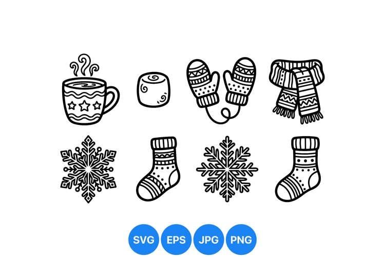 Hand Drawn Winter Accessories Clipart