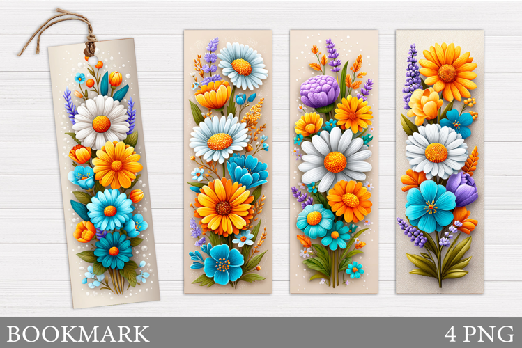 Floral Bookmark Design. Flowers Bookmark Sublimation