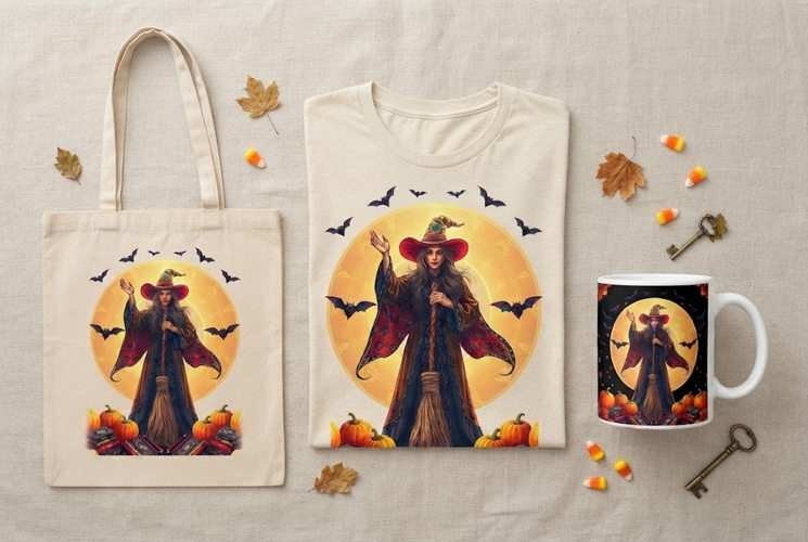 Mystical Halloween Witch PNG | Autumn Teacher & Pumpkin Art