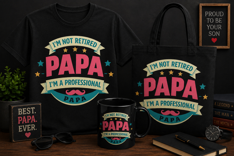 Professional Papa PNG | Funny Vintage Dad T-Shirt Design