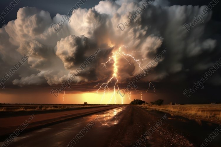Lightning Storm Background Wallpaper example image 1