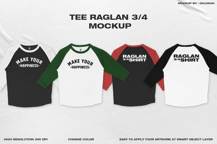 TEE RAGLAN 3/4 MOCKUP