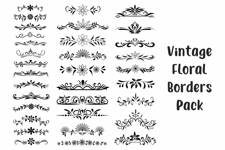 Floral Borders and seperators - Vector