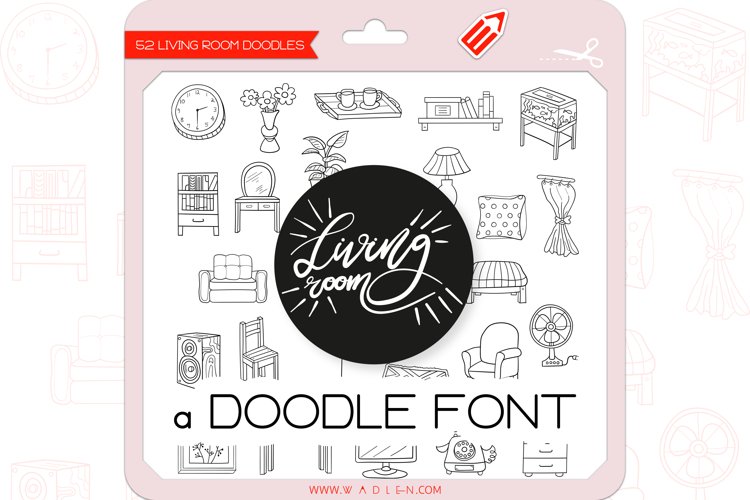 Living Room Doodles - Dingbats Font example image 1