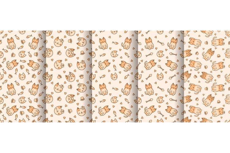 Cat M Pattern Example Collection of cute cat abstract seamless pattern (2716606)
