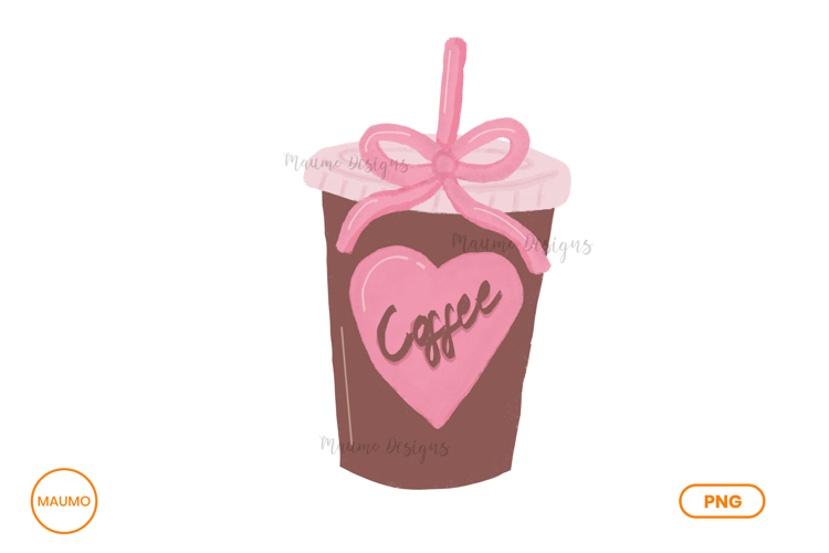 Cute coffee Coquette Style Png