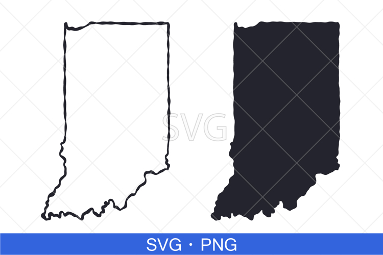 Indiana State Map SVG, PNG file.