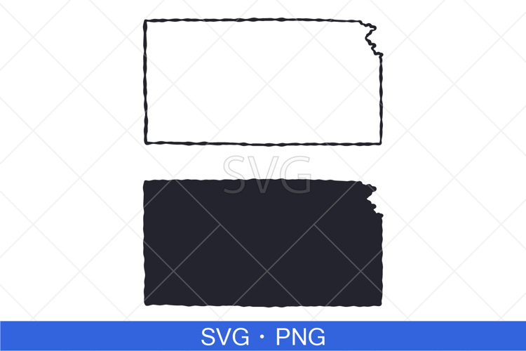 Kansas State Map SVG, PNG file.