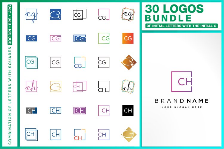 30 LOGOS BUNDLE OF INITIAL LETTERS WITH THE INITIAL C example image 1