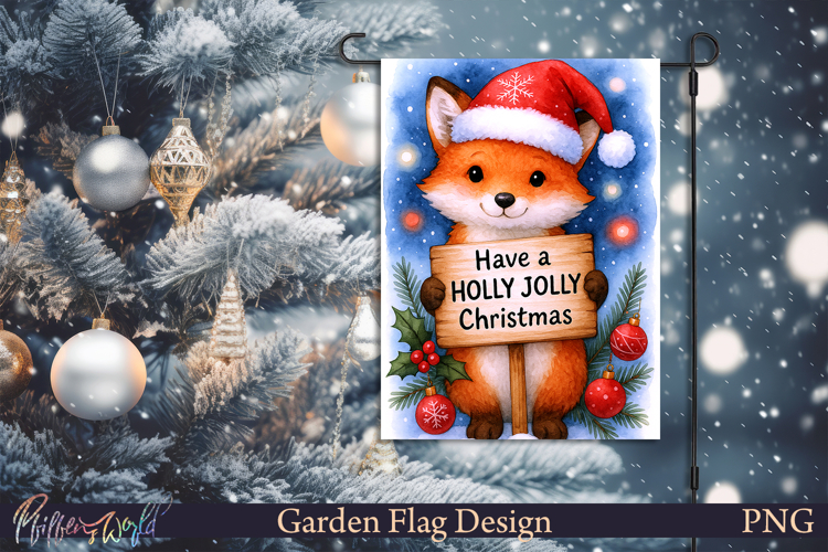 Christmas Garden Flag | Cute Animal | fox