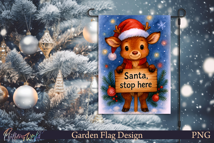 Christmas Garden Flag | Cute Animal | Deer