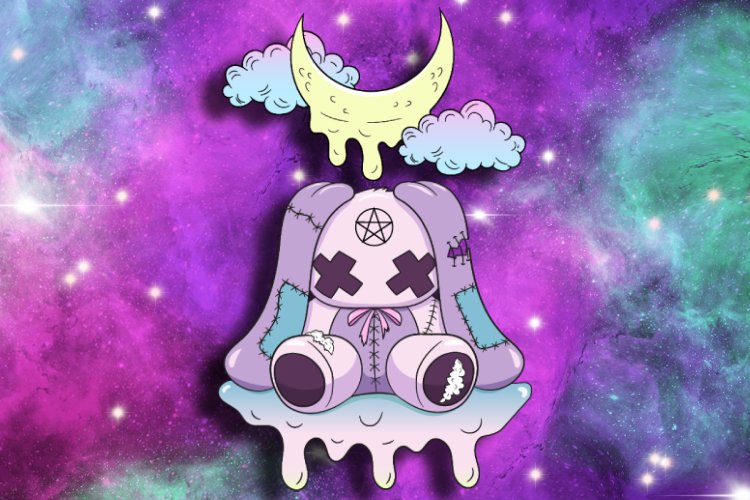 Cute Creepy Pastel Goth Kawaii Rabbit