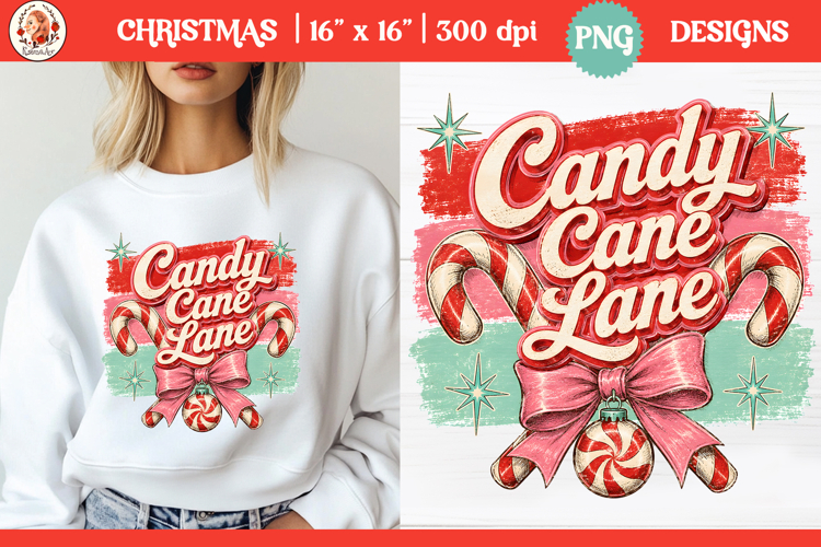 Retro Preppy Candy Coquette Girly Christmas sublimation