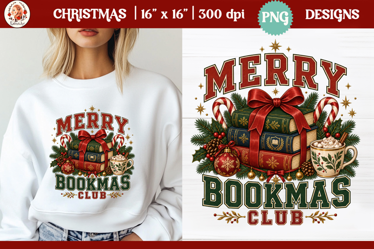 Christmas PNG Sublimation | Christmas book club readers club
