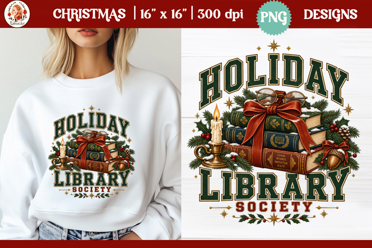 Christmas PNG Sublimation | Christmas book club readers club