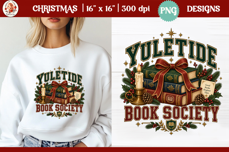 Christmas PNG Sublimation | Christmas book club readers club