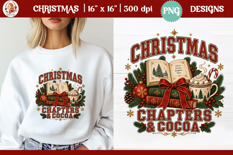 Christmas PNG Sublimation | Christmas book club readers club