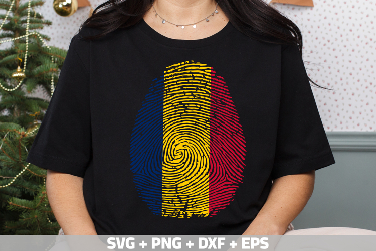 Chad SVG | Chad Flag Fingerprint | SVG PNG DXF EPS