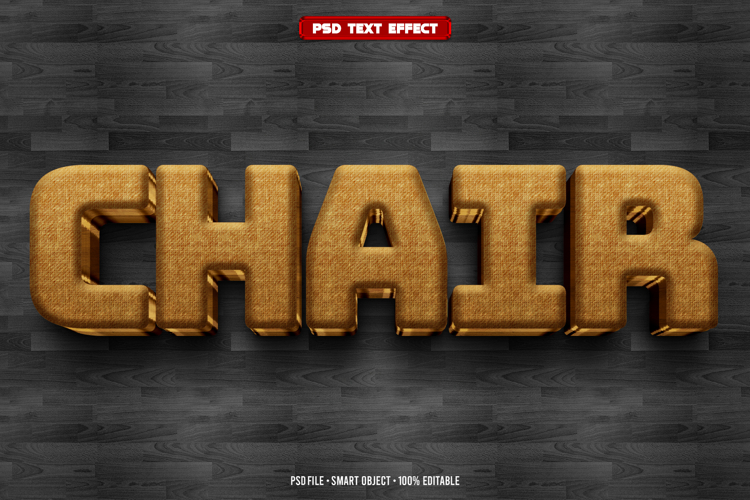 Chair 3D editable text effect