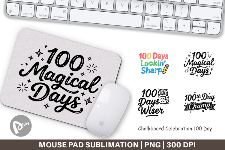 Chalkboard 100 Days Mouse Pad