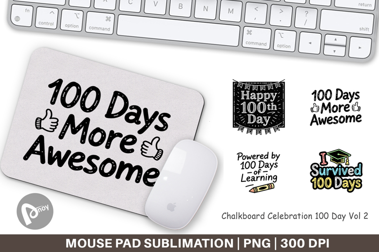 Chalkboard 100 Days Mouse Pad