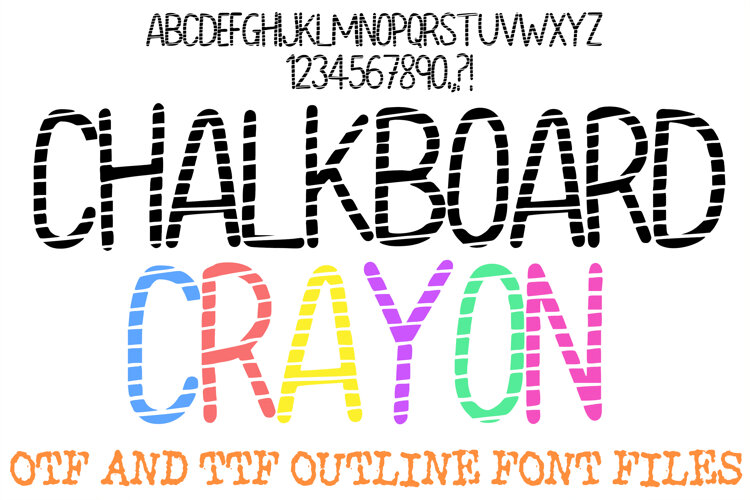 Chalkboard Crayon ABC Font Hand Drawn Alphabet OTF TTF Illustration by Squeeb Creative