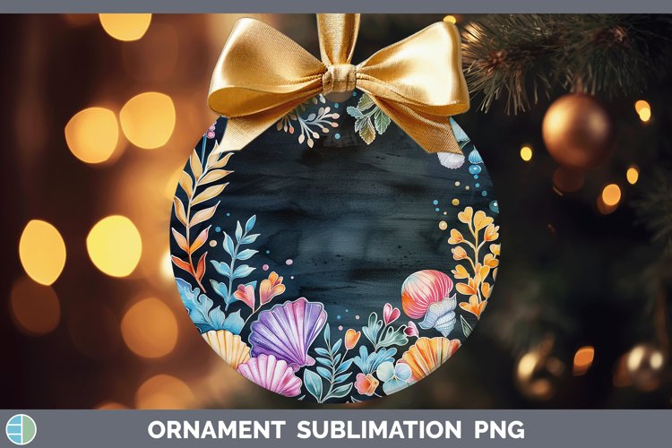 Chalkboard Seashell Ornament Sublimation Bauble Designs
