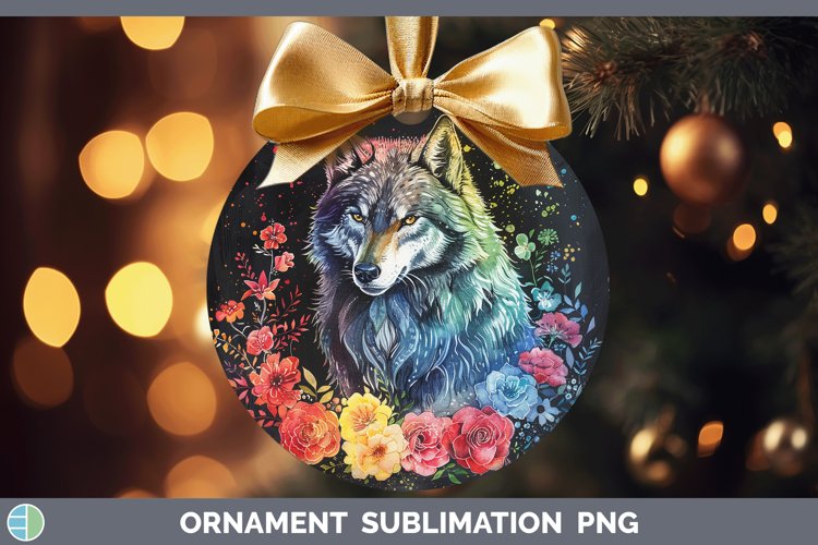 Chalkboard Wolf Ornament Sublimation Bauble Designs