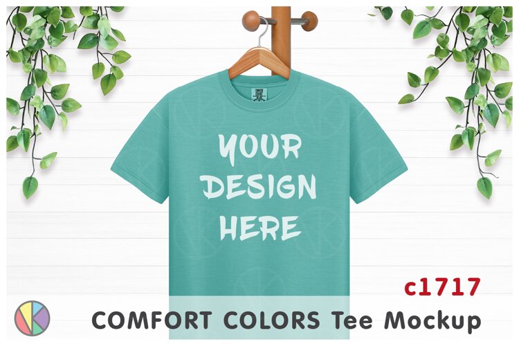 Chalky Mint Comfort Colors 1717 T-Shirt Mockup.