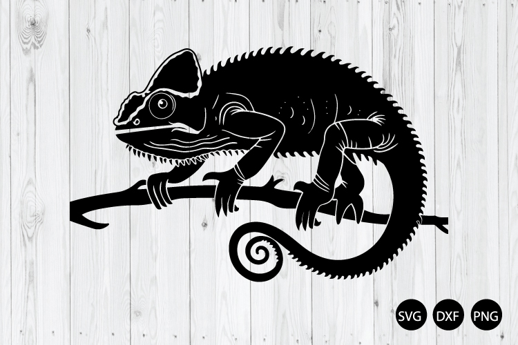 Chameleon SVG, Chameleon Silhouette SVG, Animal SVG