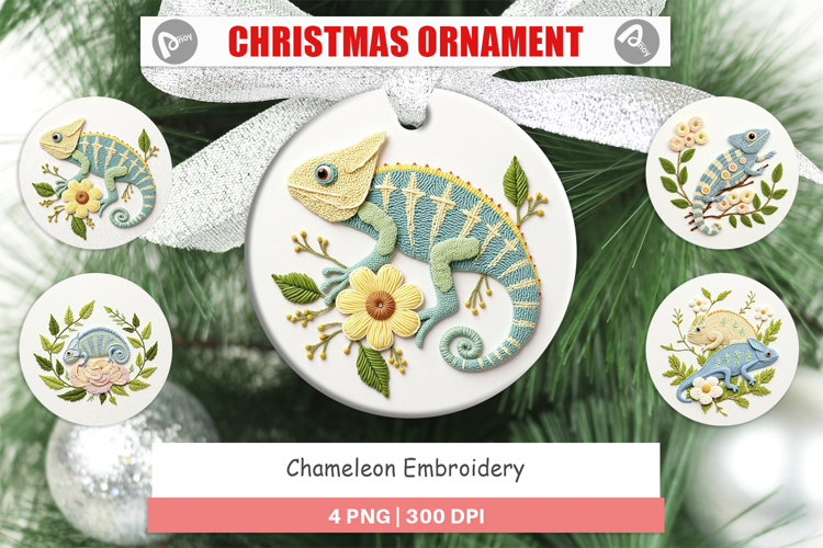 Ornament Chameleon Embroidery