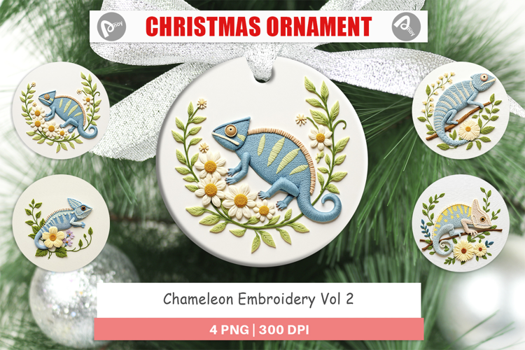 Ornament Chameleon Embroidery