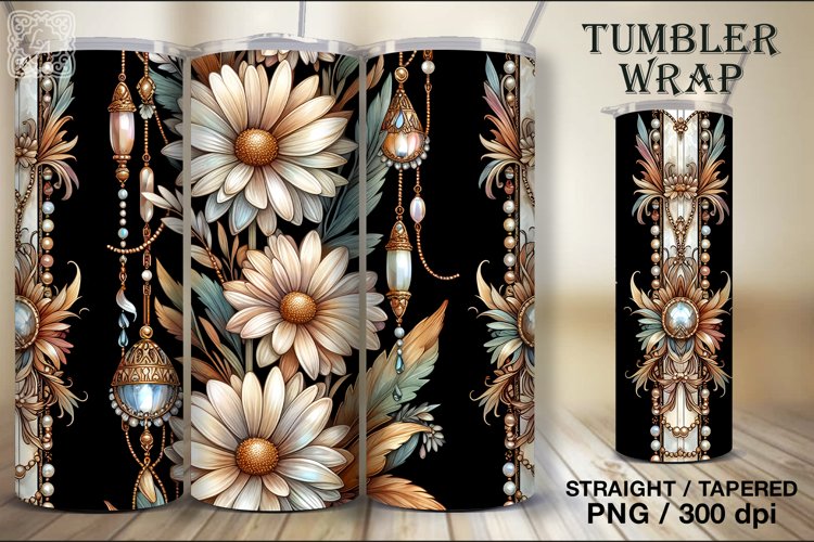 Chamomile Tumbler Wrap Sublimation, 20 oz Seamless example image 1