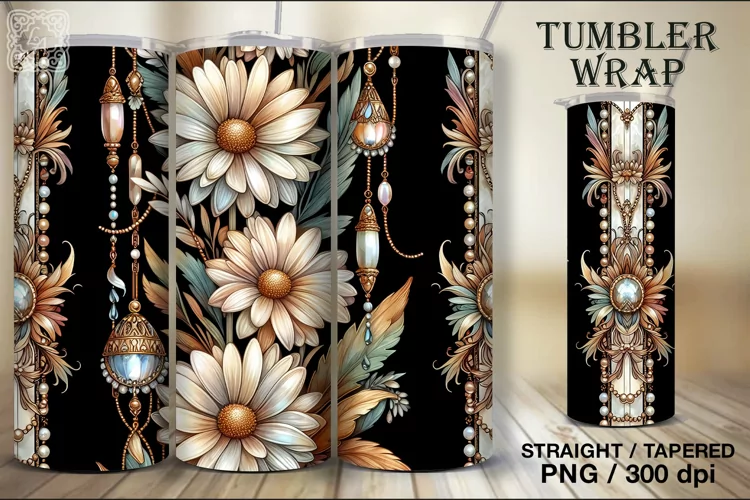 Chamomile Tumbler Wrap Sublimation, 20 oz Seamless