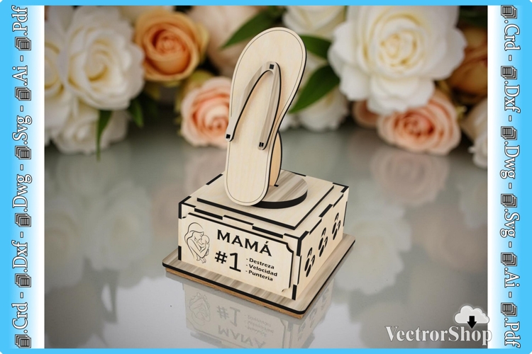 Moms flip-flop for CNC laser cutting, Mothers Day gift