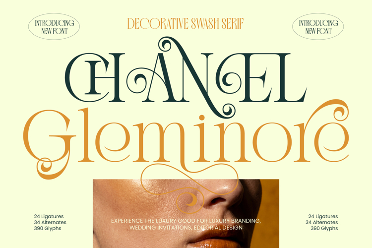 Chanel Gleminore Decorative Swash Serif