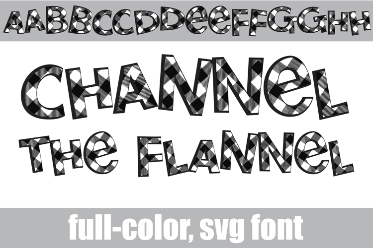 Channel the Flannel Blue and White Color Font