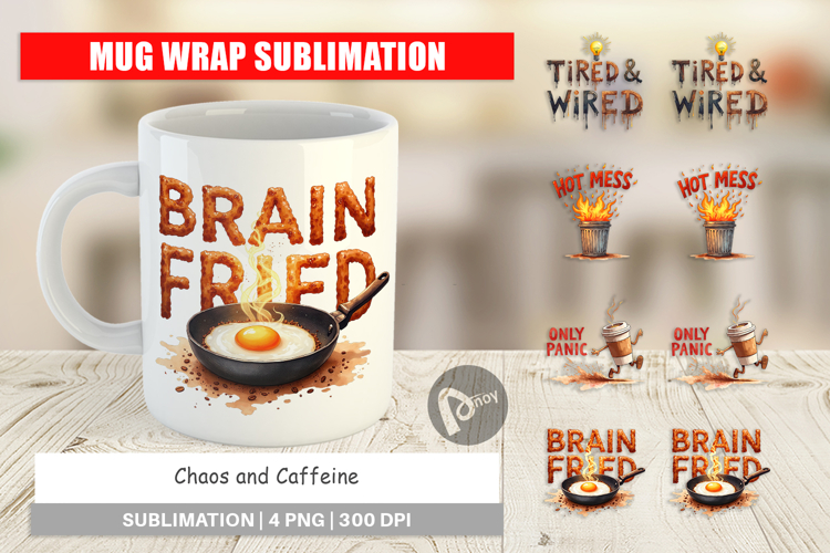 Chaos Caffeine Sarcastic Quotes Mug Wrap