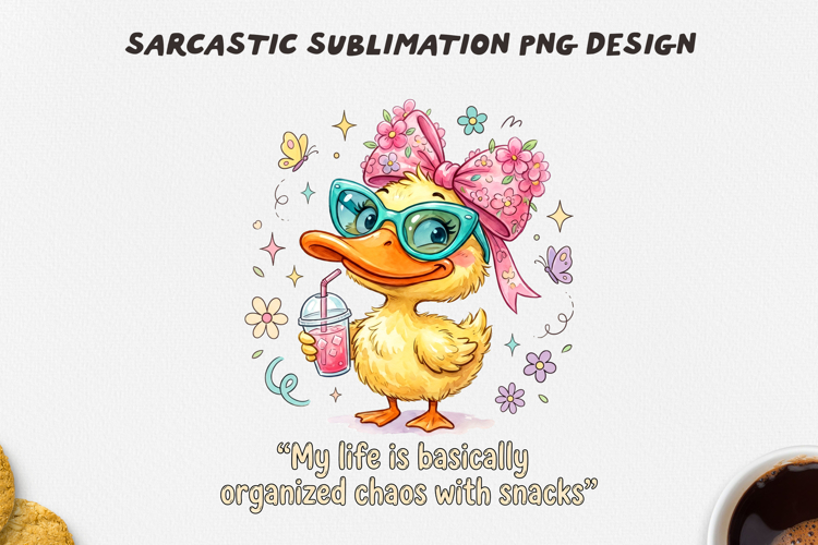 Funny Chaos Duck PNG Sublimation Design