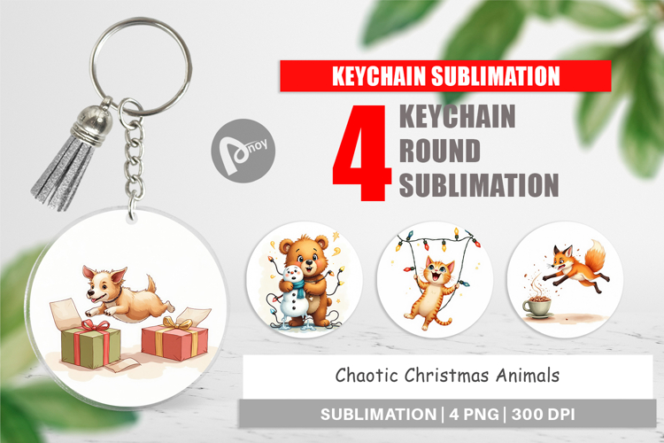Keychain Chaotic Christmas Animals