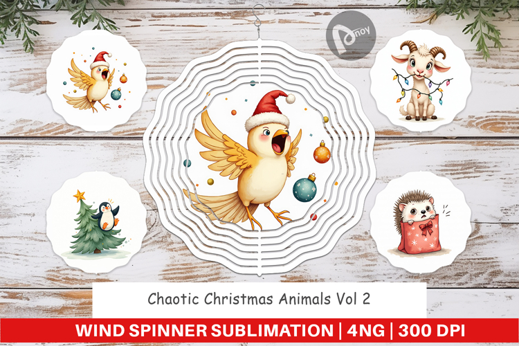 Wind Spinner Chaotic Christmas Animals