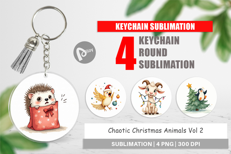 Keychain Chaotic Christmas Animals