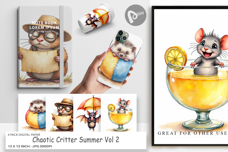 Chaotic Critter Summer Digital Paper