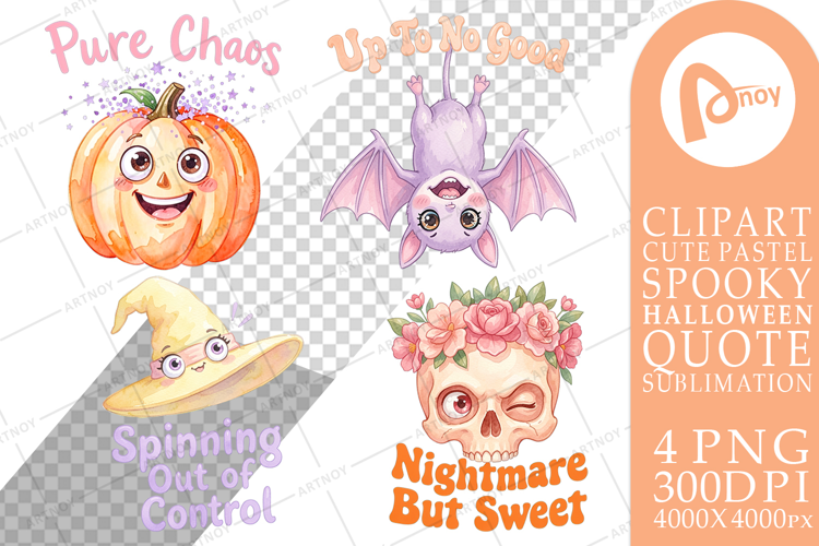 Chaotic Cute Halloween Quote Sublimation